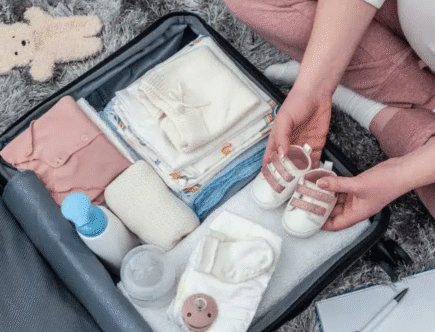 mamá preparando maleta para el hospital